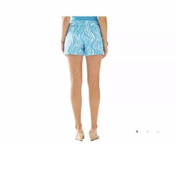 Lilly Pulitzer Callahan Short Resort White Joe Fish Blue Shorts Sz 0 - Picture 3 of 14
